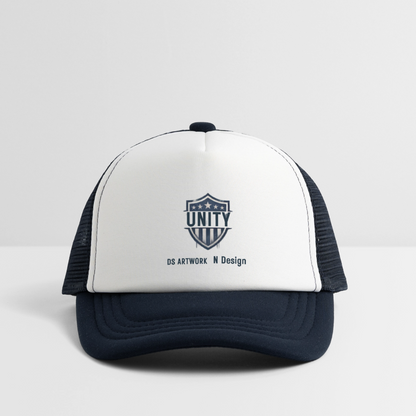 Unity - Kid's Trucker Cap - white/navy