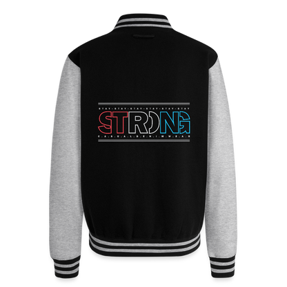 Stay Strong - Men's Letterman Jacket - black/heather grey