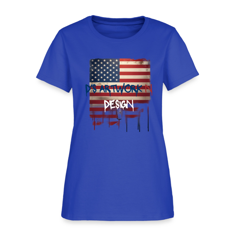 USA Flag Drip - Women's T-Shirt - royal blue
