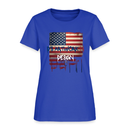 USA Flag Drip - Women's T-Shirt - royal blue