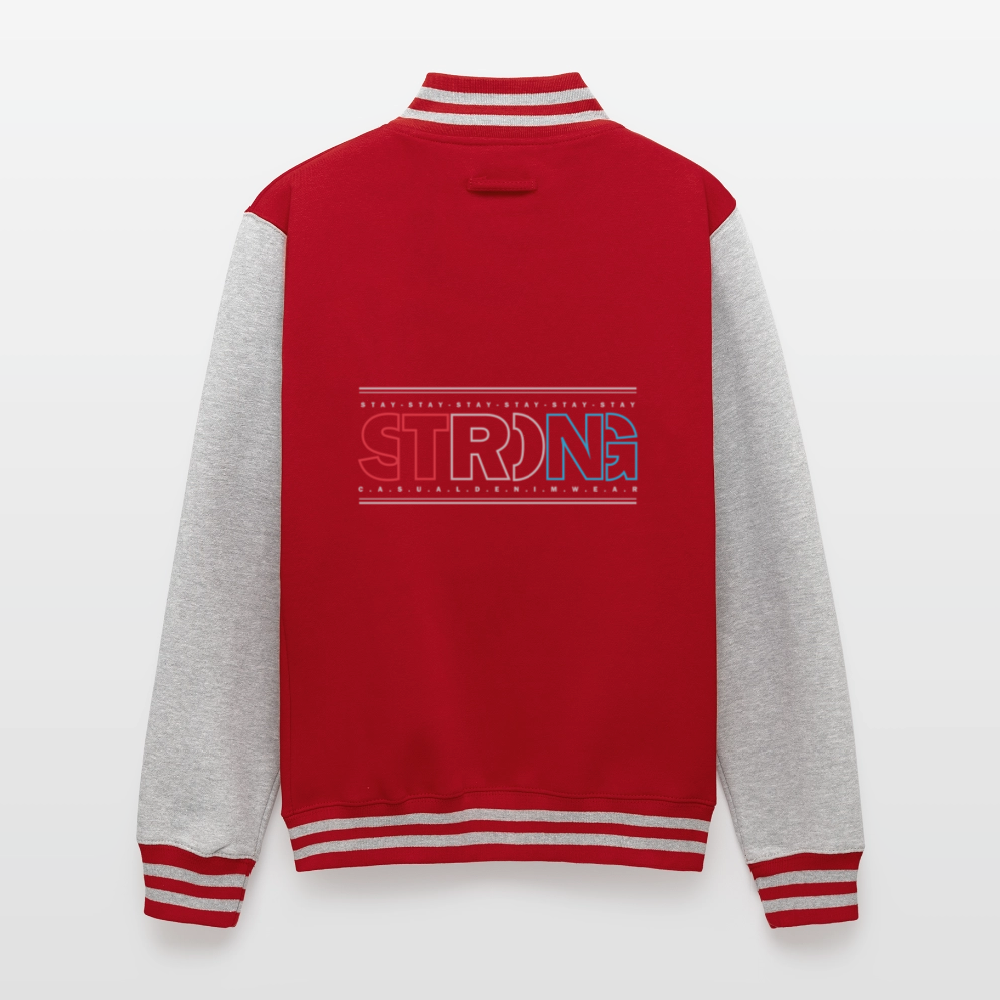 Stay Strong - Men's Letterman Jacket - red/heather grey
