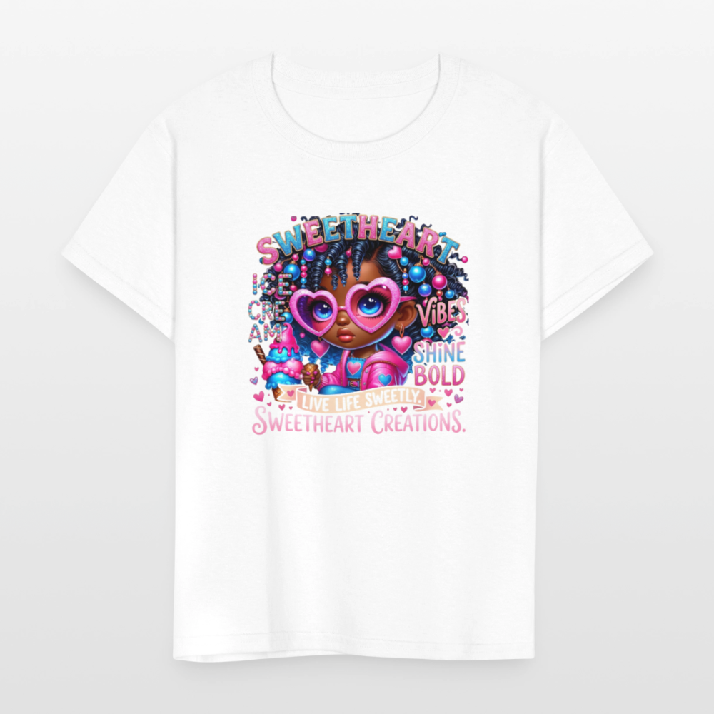 Black Girl Power - Sweetheart Kids' T-Shirt - white