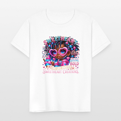 Black Girl Power - Sweetheart Kids' T-Shirt - white