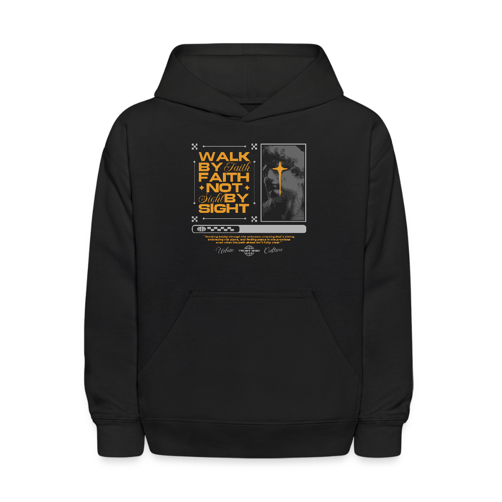 Walk By Faith - Kids' Hoodie - black