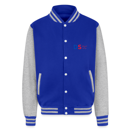 Chains Broken - Letterman Jacket - royal/heather grey