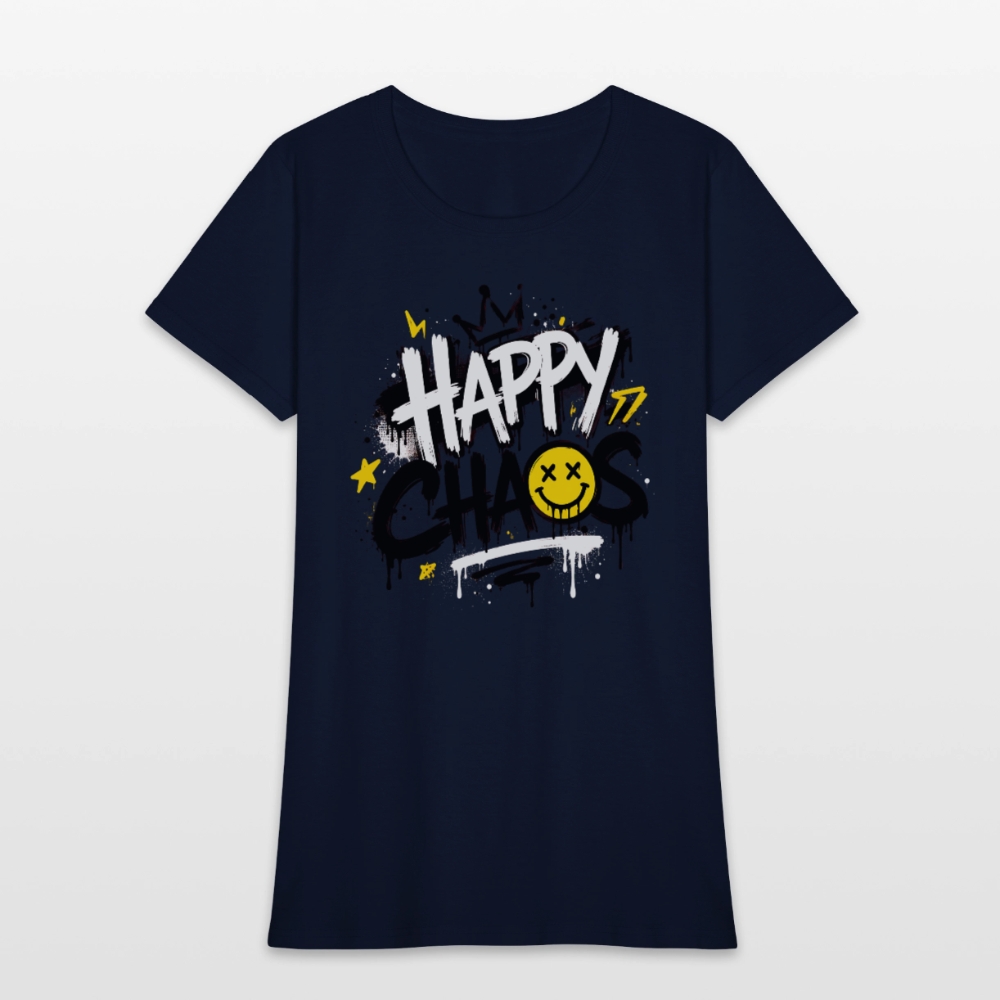 Happy Chaos - Graffiti Women's T-Shirt - navy