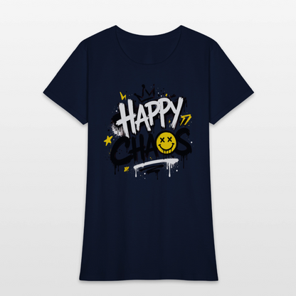 Happy Chaos - Graffiti Women's T-Shirt - navy
