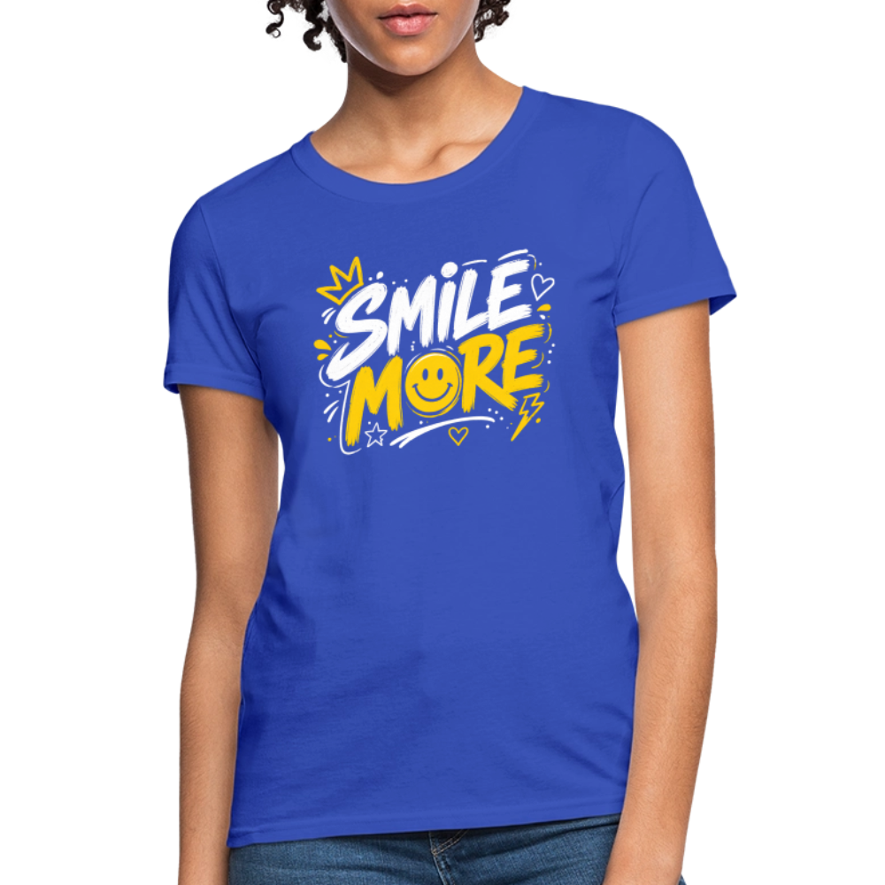 Smile More - Graffiti Women's T-Shirt - royal blue