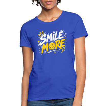 Smile More - Graffiti Women's T-Shirt - royal blue