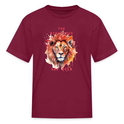 Bold Lion - Kids T-Shirt - burgundy