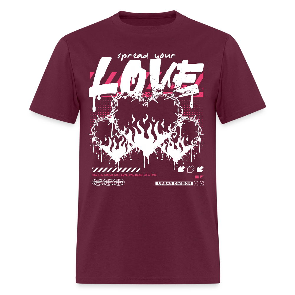 Heart on fire - Men's T-Shirt - burgundy