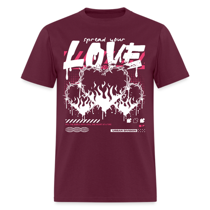 Heart on fire - Men's T-Shirt - burgundy