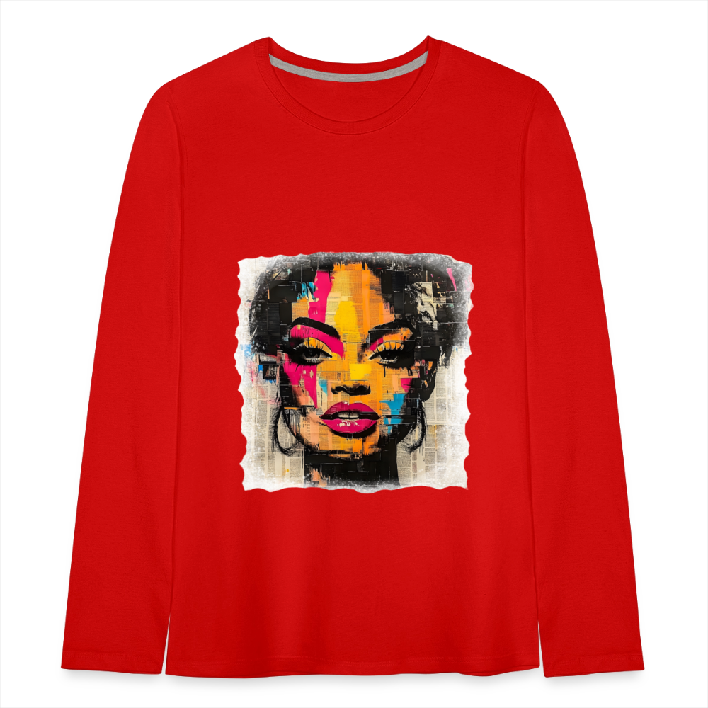 Pop Culture Woman 2 - Kids'  Long Sleeve T-Shirt - red