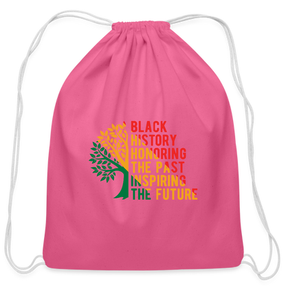 Black History - Cotton Drawstring Bag - pink