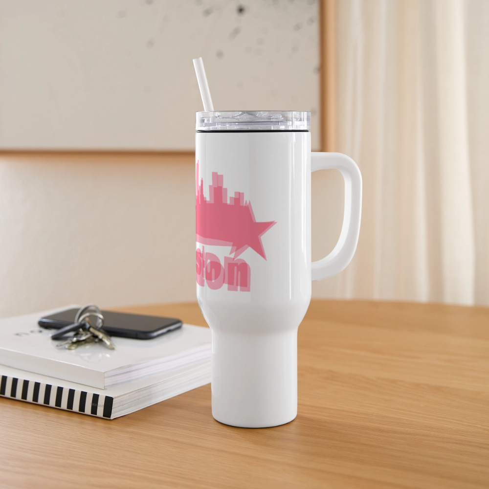 Houston - 40 oz Travel Tumbler - pink - white