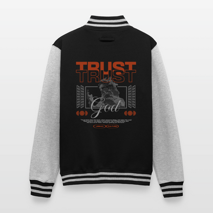 Trust god - Letterman Jacket - black/heather grey