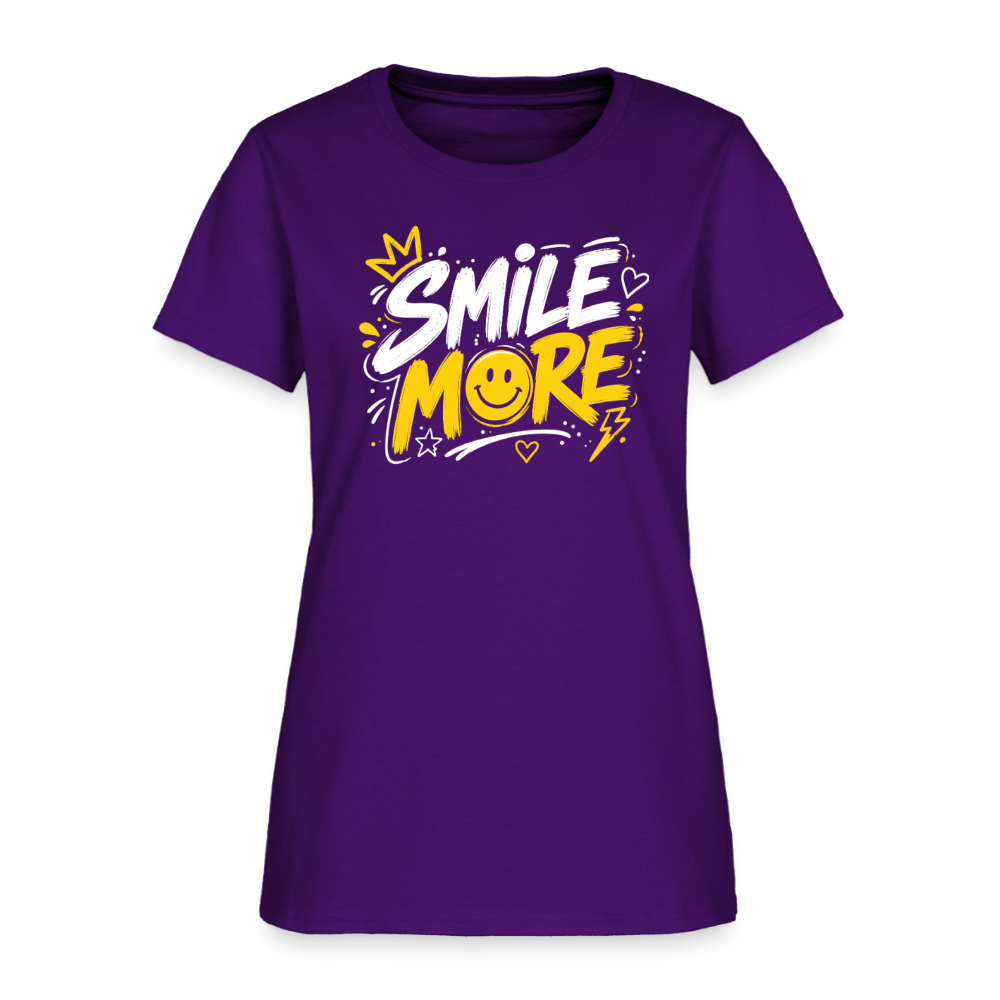 Smile More - Graffiti Women's T-Shirt - purple