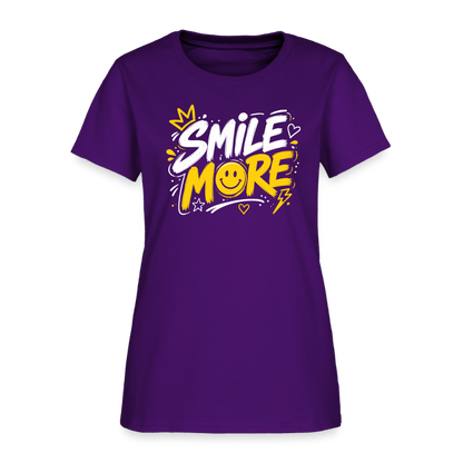 Smile More - Graffiti Women's T-Shirt - purple