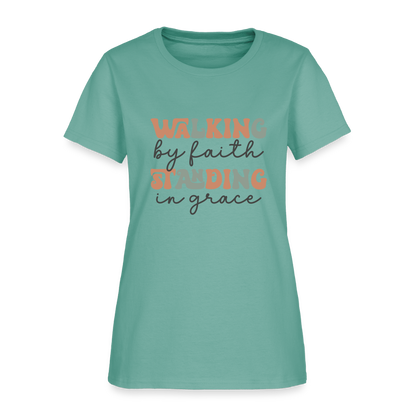 Walk by Faith - Women's T-Shirt - aquatic