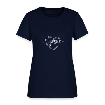 Jesus Heart - Women's T-Shirt - navy