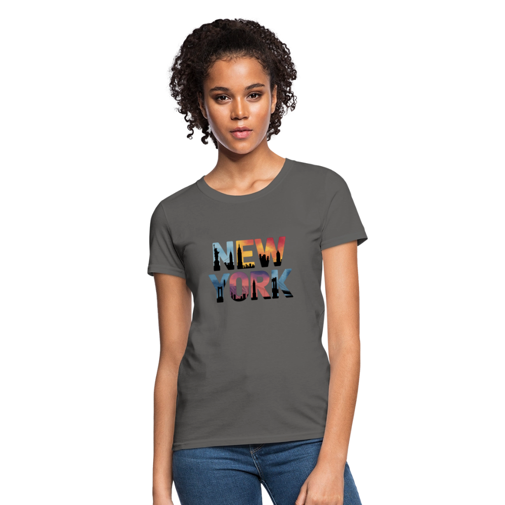 New York Color background - Women's T-Shirt - charcoal