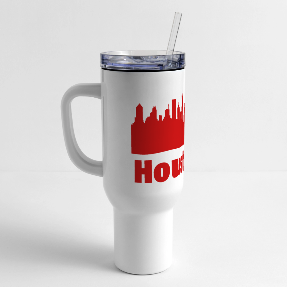 Houston - 40 oz Travel Tumbler - red - white