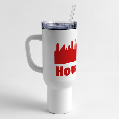 Houston - 40 oz Travel Tumbler - red - white