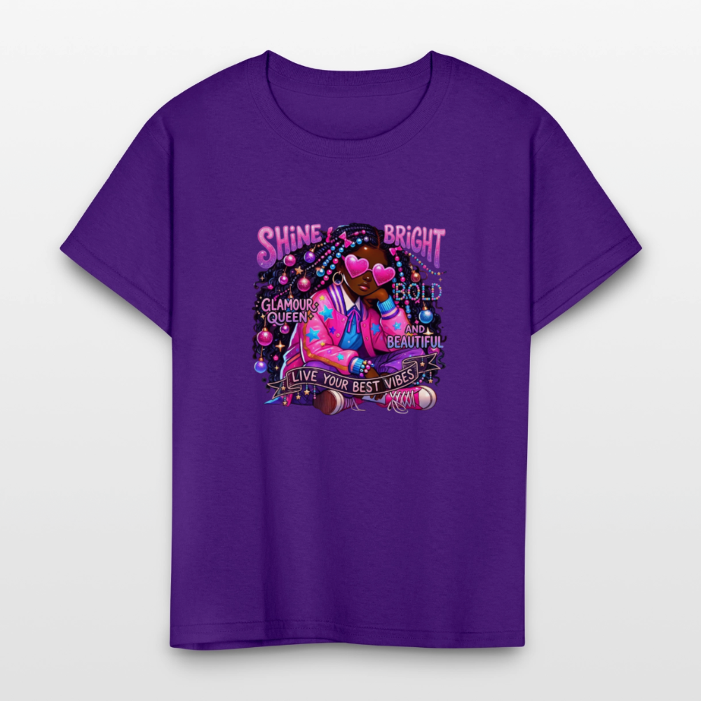 Black Girl Power -  Cosmic Diva Kids' T-Shirt - purple