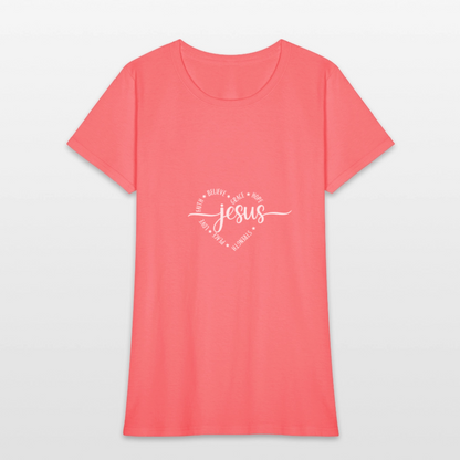 Jesus Heart - Women's T-Shirt - coral