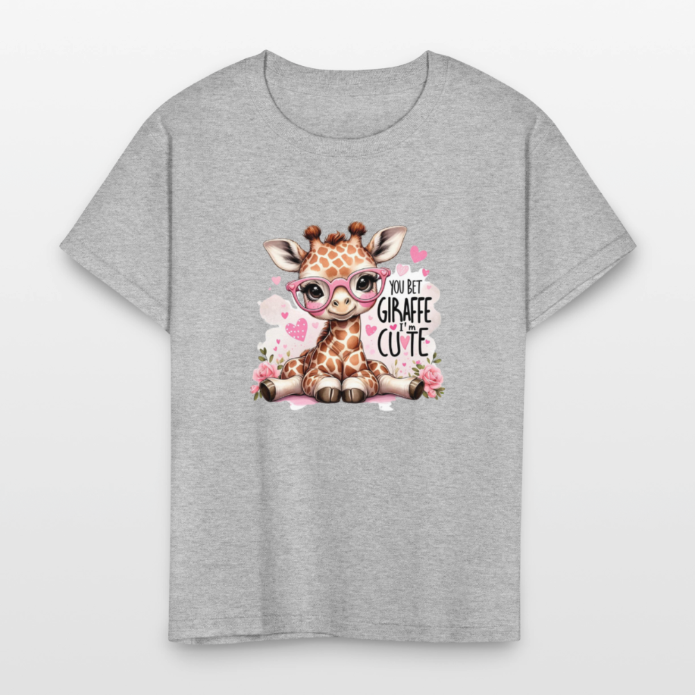 Cute Giraffe - Kids' T-Shirt - heather gray