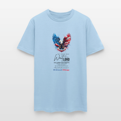 Mount on Eagles wings -Men's  T-Shirt - powder blue