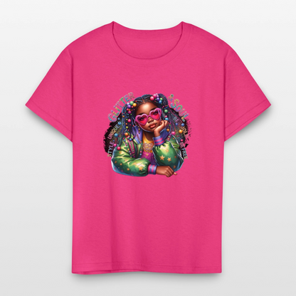 Black Girl Power - Glitter and Soul Kids' T-Shirt - fuchsia
