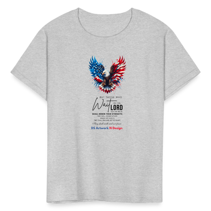Mount on Eagles Wings - Kids' T-Shirt - heather gray