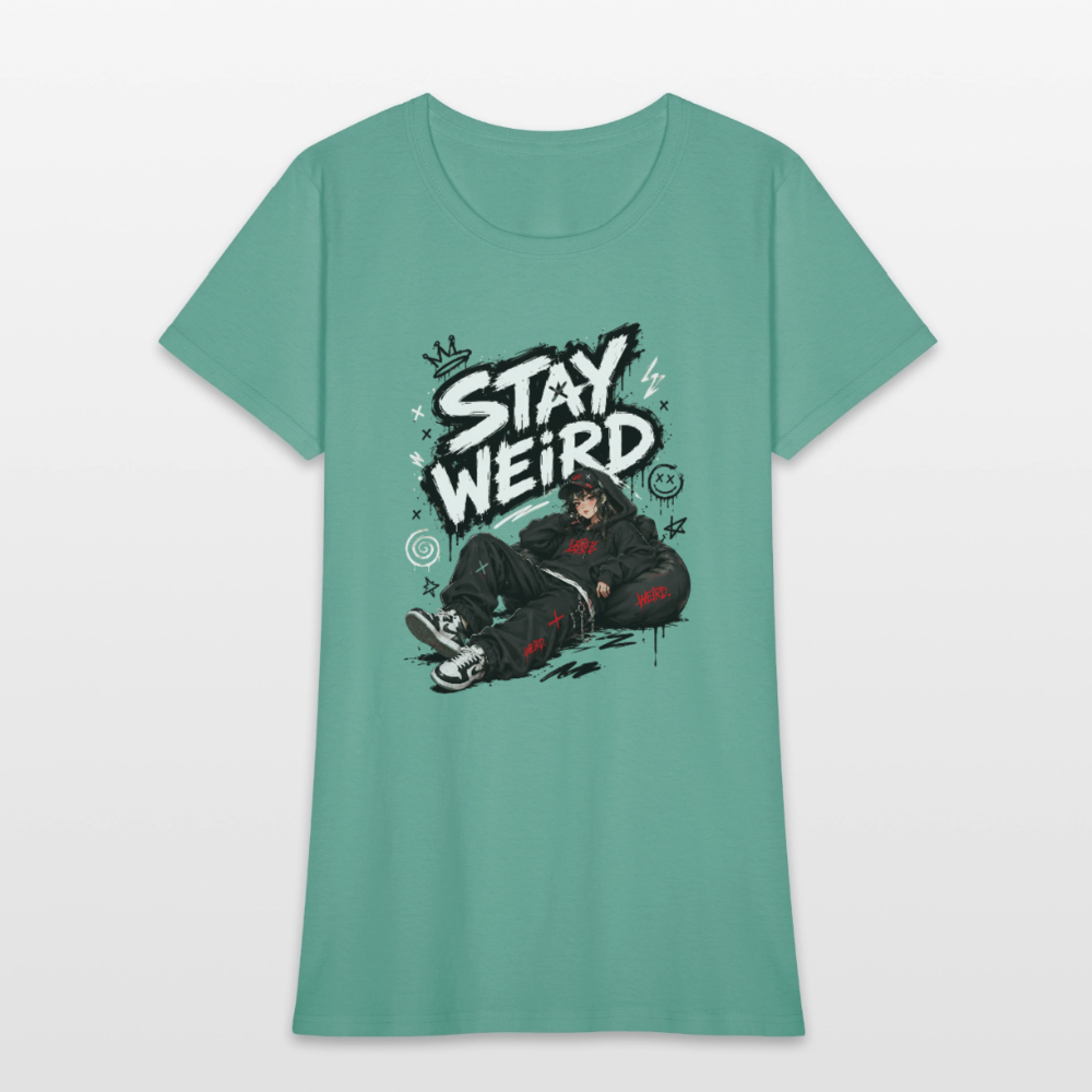 Stay Weird - Graffiti Women's T-Shirt - aquatic