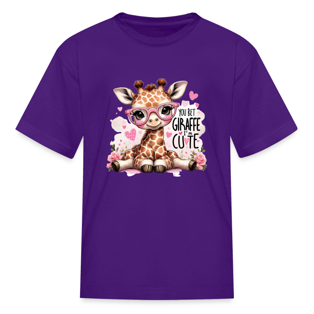 Cute Giraffe - Kids' T-Shirt - purple