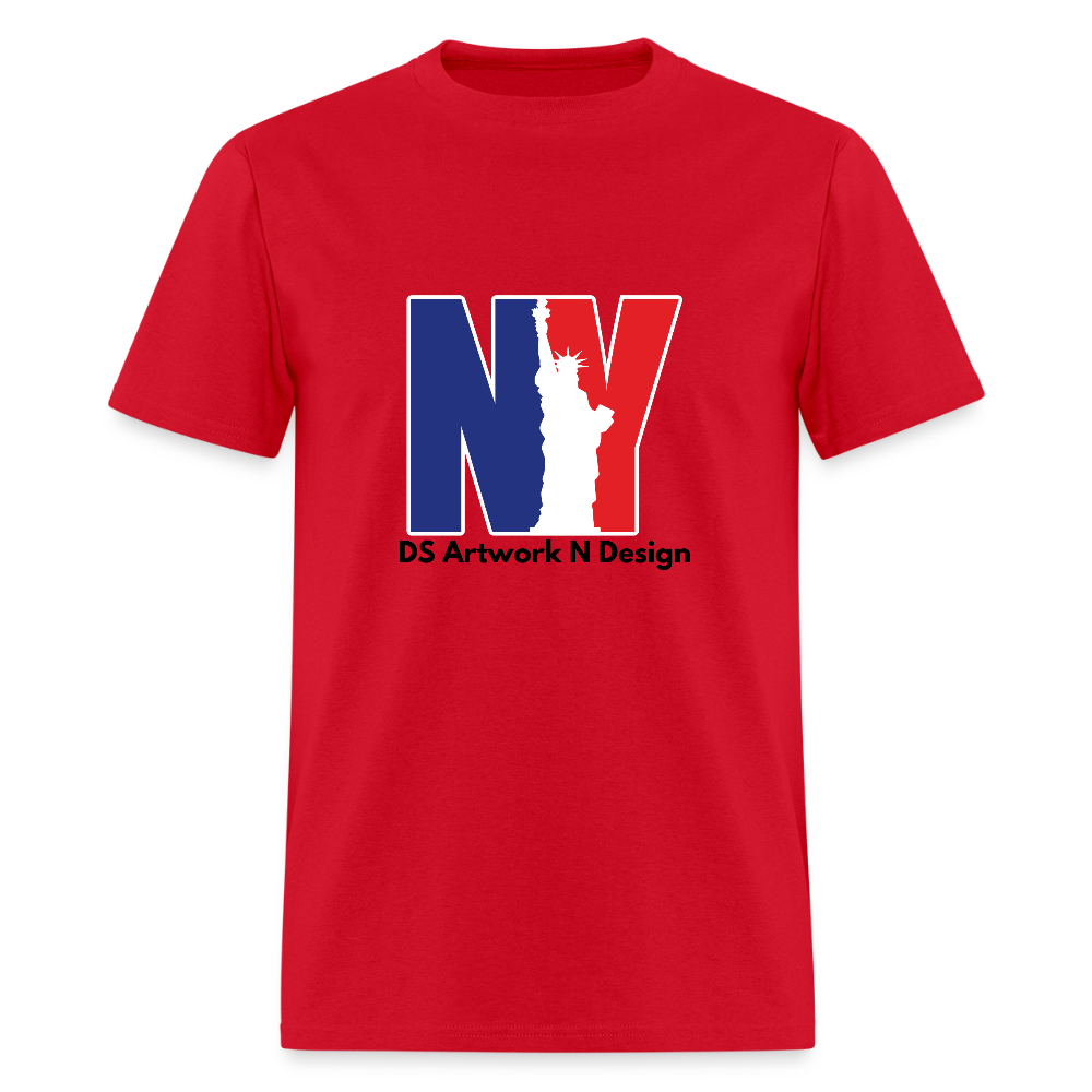 NY - Blue and Red Tee - red