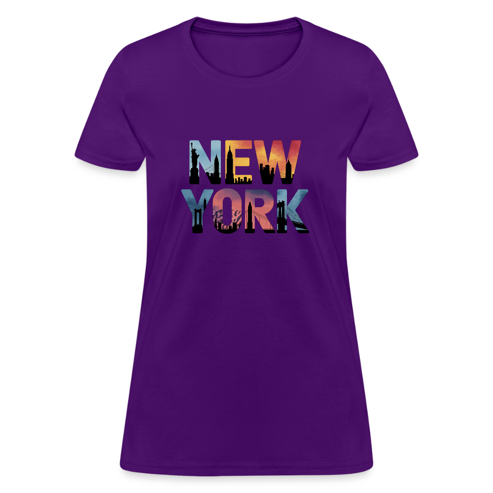 New York Color background - Women's T-Shirt - purple