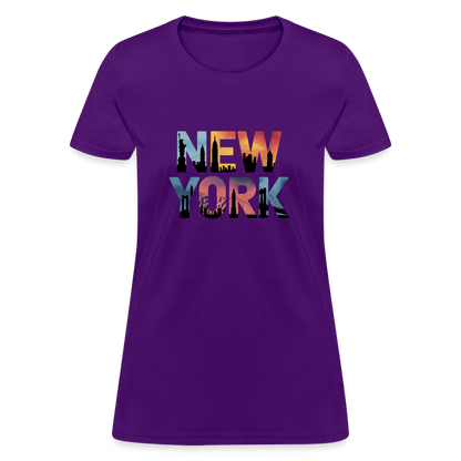 New York Color background - Women's T-Shirt - purple