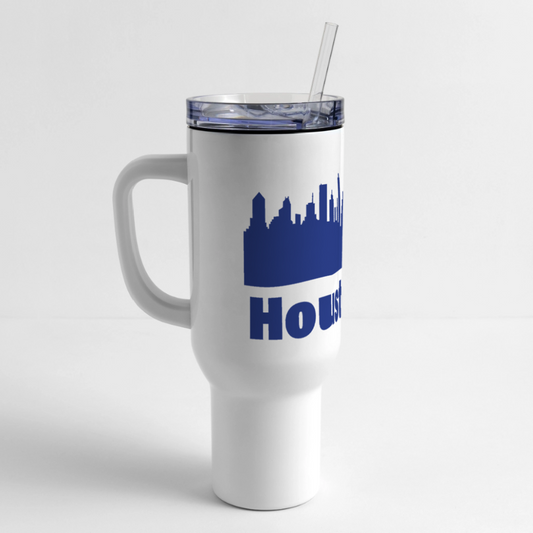 Houston - 40 oz Travel Tumbler - Blue - white