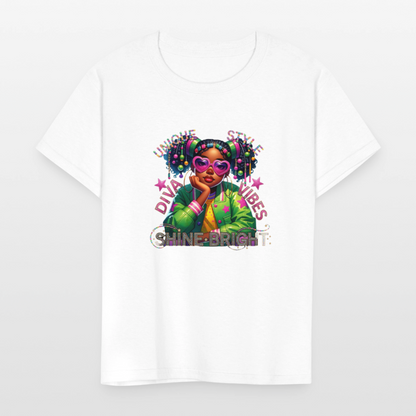 Black Girl Power - Diva Style Kids' T-Shirt - white