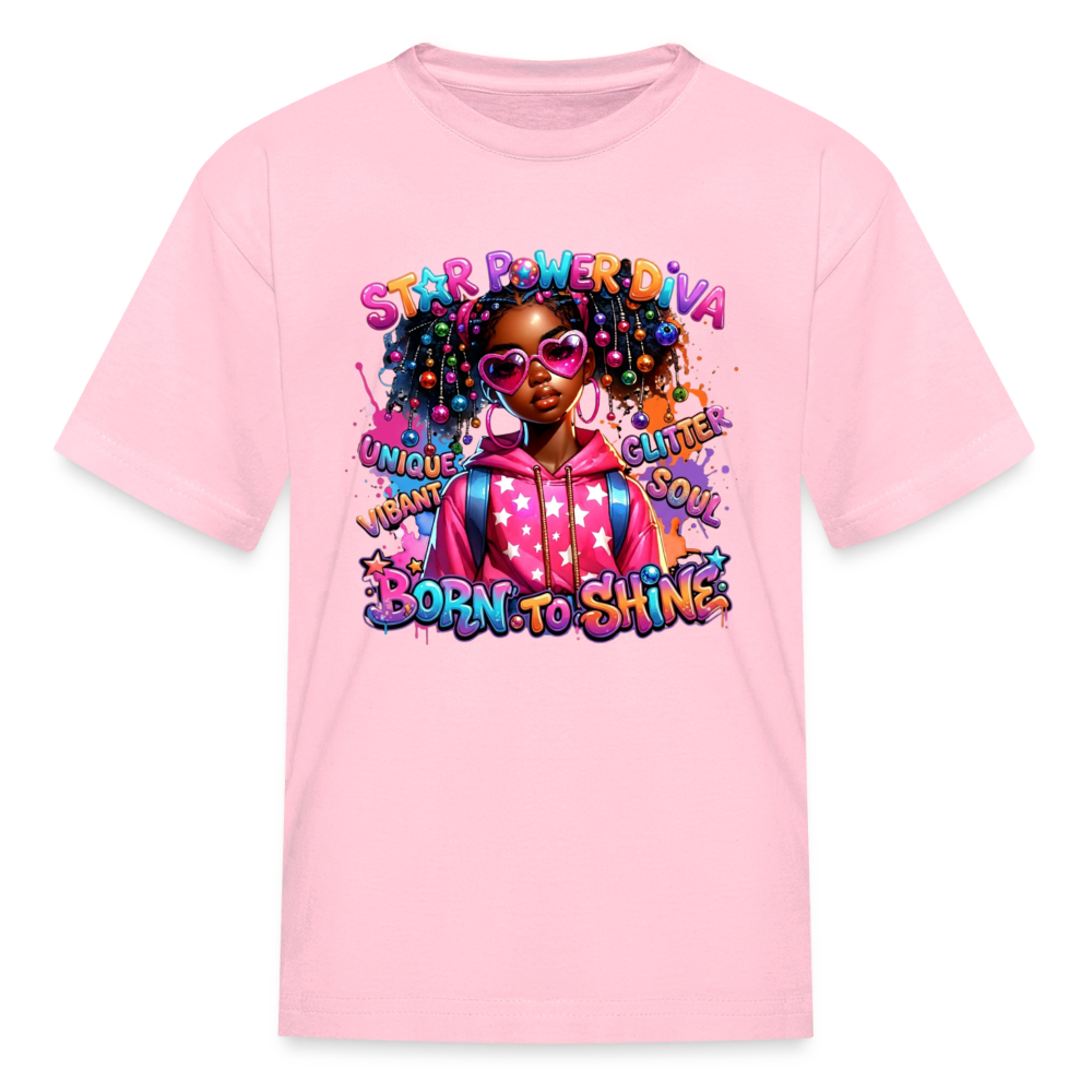 Black Girl Power - Star Power Diva Kids' T-Shirt - pink