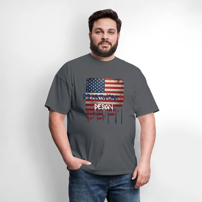 USA Drip Flag - Men's T-Shirt - charcoal