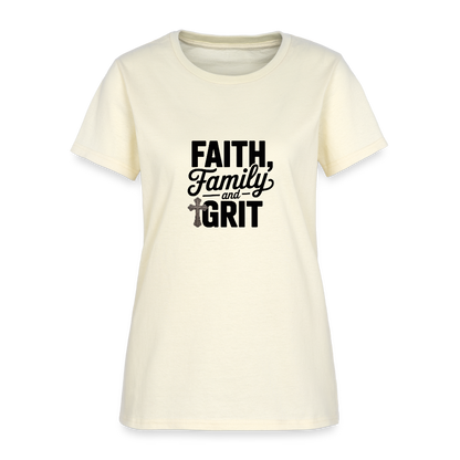 Faith and Family - Women's T-Shirt - off white