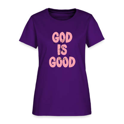 God is Good - Bold Pink -Women's Short Sleeve T-Shirt - purple