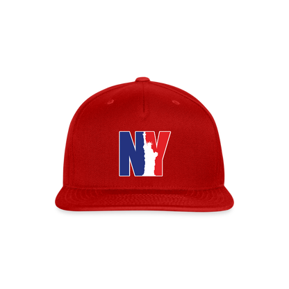 NY - Snapback Baseball Cap - red