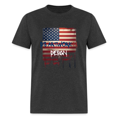 USA Drip Flag - Men's T-Shirt - heather black