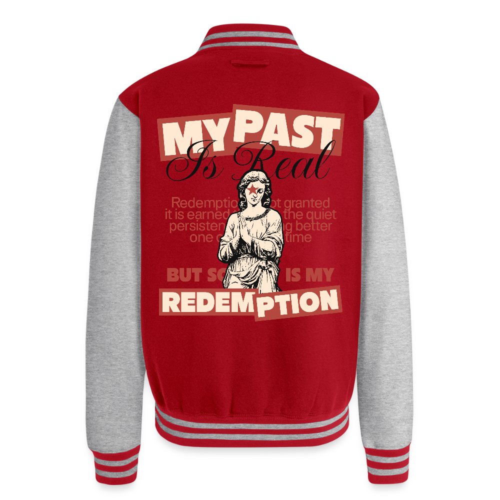 Redemption - Letterman Jacket - red/heather grey