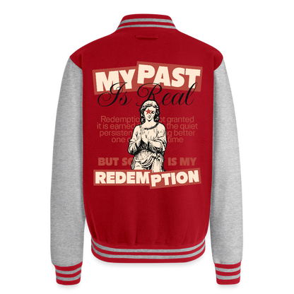 Redemption - Letterman Jacket - red/heather grey