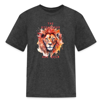 Bold Lion - Kids T-Shirt - heather black
