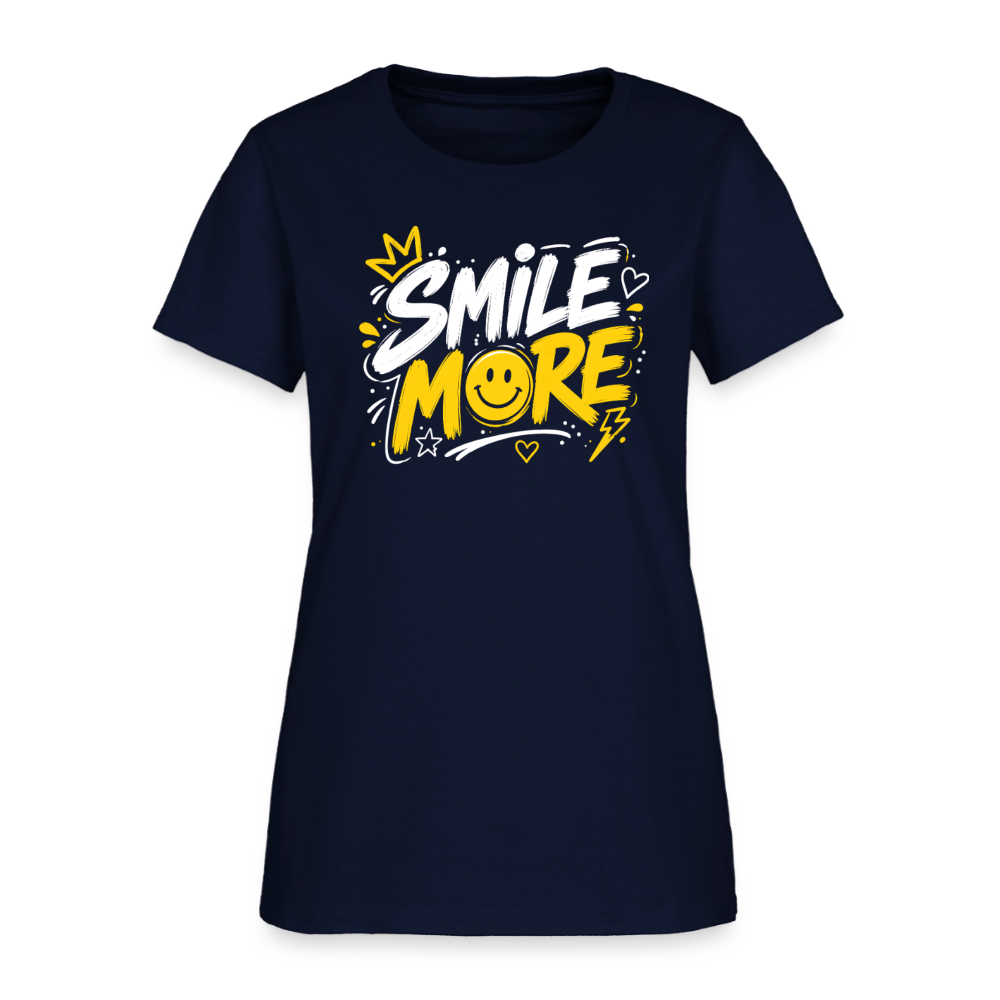 Smile More - Graffiti Women's T-Shirt - navy